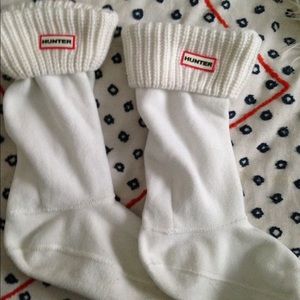 Hunter boot socks winter white medium knit cuff